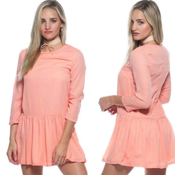 The Hanger Tops - 🍑Peach Drop Waist Fit & Flare Tunic Top